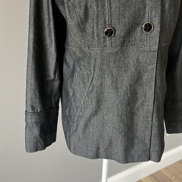 Sandro Black Denim Chambray Double Breasted Jacket Button Down - Picture 3 of 10